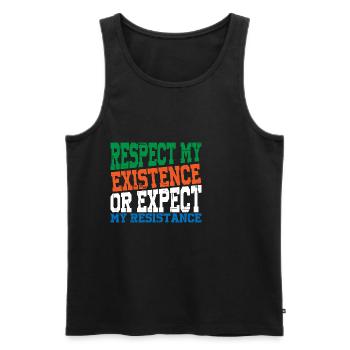 Respectez mon existence ou attendez-vous à ma résistance 14 - Débardeur bio Premium Homme - noir - Devant - Michal (187cm)