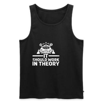 It Should Work In Theory 10 - Men's Premium Organic Tank Top - black - Front - AI Model Male 178 light (178cm)