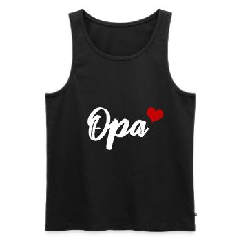 Opa Großvater Herz - Männer Premium Bio Tank Top - Schwarz - Vorne - Michal (187cm)