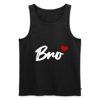 Bro Bruder Herz Brother Geschwister - Männer Premium Bio Tank Top - Schwarz - Vorne - Michal (187cm)