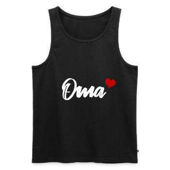 Oma Großmutter Herz - Männer Premium Bio Tank Top - Schwarz - Vorne - AI Model Male 178 light (178cm)