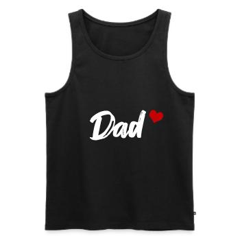 Dad Herz Papa Vater - Männer Premium Bio Tank Top - Schwarz - Vorne - AI Model Male 178 light (178cm)
