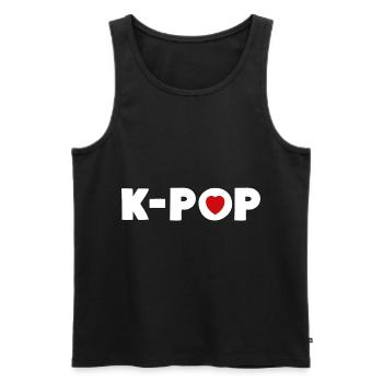 K-Pop Amateur de musique pop coréenne - Débardeur bio Premium Homme - noir - Devant - AI Model Male 178 light (178cm)