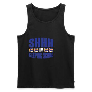 Shhh, I'm Keeping Score 7 - Men's Premium Organic Tank Top - black - Front - AI Model Male 178 light (178cm)