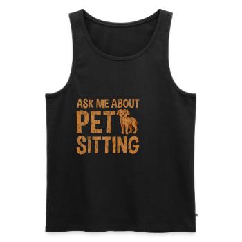 Posez-moi des questions sur le Pet Sitting 3 - Débardeur bio Premium Homme - noir - Devant - Michal (187cm)