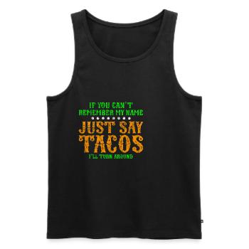 Dites simplement des tacos, je vais tourner autour de 3 - Débardeur bio Premium Homme - noir - Devant - AI Model Male 178 light (178cm)