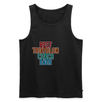 Meilleur entraîneur de triathlon de tous les temps 3 - Débardeur bio Premium Homme - noir - Devant - Michal (187cm)