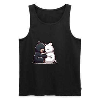 Deux ours amoureux - Débardeur bio Premium Homme - noir - Devant - Michal (187cm)