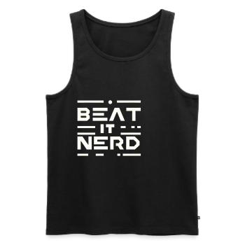 Battez-le Nerd 16 - Débardeur bio Premium Homme - noir - Devant - AI Model Male 178 light (178cm)