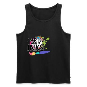 I Arted And It Inks 3 - Männer Premium Bio Tank Top - Schwarz - Vorne - Michal (187cm)