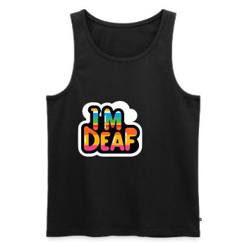 I'm Deaf 39 - Men's Premium Organic Tank Top - black - Front - Michal (187cm)