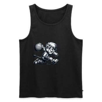 Mignon joueur de basket-ball Lion - Débardeur bio Premium Homme - noir - Devant - AI Model Male 178 light (178cm)