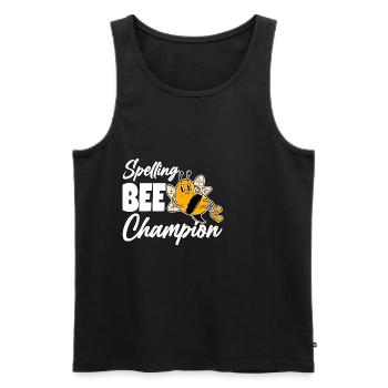 Spelling Bee Champ 2 - Men's Premium Organic Tank Top - black - Front - AI Model Male 178 light (178cm)