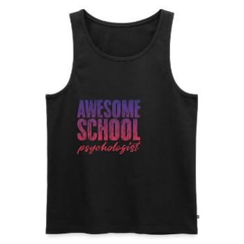 Psychologue scolaire génial 3 - Débardeur bio Premium Homme - noir - Devant - Michal (187cm)