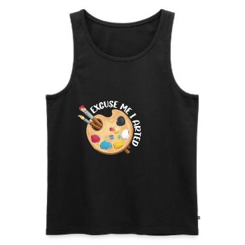 Excuse Me I Arted 5 - Männer Premium Bio Tank Top - Schwarz - Vorne - AI Model Male 178 light (178cm)