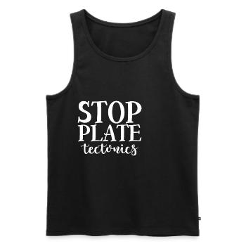 Stop Plate Tectonics 4 - Männer Premium Bio Tank Top - Schwarz - Vorne - AI Model Male 178 light (178cm)