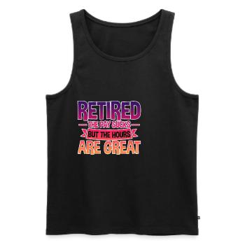 Retired, The Pay Sucks But The Hours Are Great 4 - Männer Premium Bio Tank Top - Schwarz - Vorne - Michal (187cm)