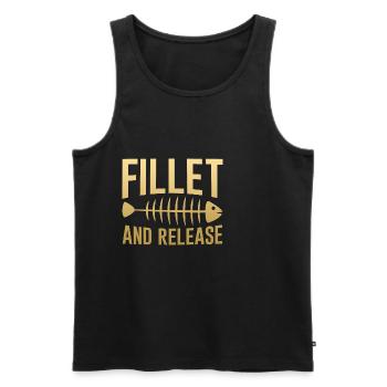 Fillet And Release 4 - Männer Premium Bio Tank Top - Schwarz - Vorne - AI Model Male 178 light (178cm)