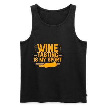 Wine Tasting Is My Sport 4 - Men's Premium Organic Tank Top - black - Front - AI Model Male 178 light (178cm)
