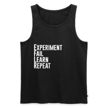 Experiment Fail Learn Repeat - Männer Premium Bio Tank Top - Schwarz - Vorne - AI Model Male 178 light (178cm)