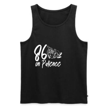 86 Sur la patience 2 - Débardeur bio Premium Homme - noir - Devant - Michal (187cm)