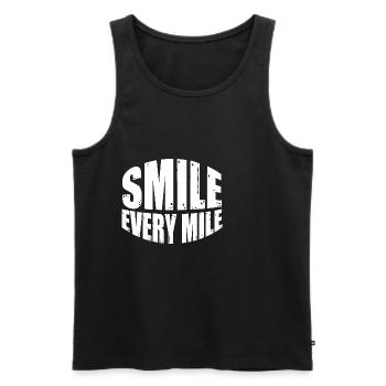 Smile Every Mile 7 - Männer Premium Bio Tank Top - Schwarz - Vorne - Michal (187cm)
