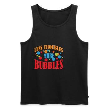 Moins de problèmes, plus de bulles 12 - Débardeur bio Premium Homme - noir - Devant - AI Model Male 178 light (178cm)