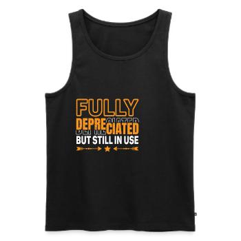 Fully Depreciated But Still In Use 31 - Männer Premium Bio Tank Top - Schwarz - Vorne - AI Model Male 178 light (178cm)