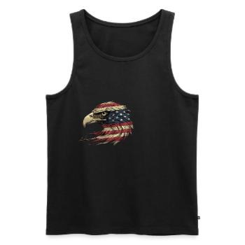 American Flag Freedom Eagle USA Pride 2 - Männer Premium Bio Tank Top - Schwarz - Vorne - Michal (187cm)