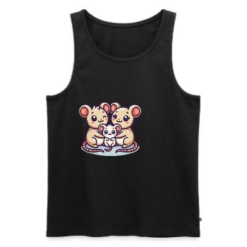 Mouse Family Mother And Father With One Child - Men's Premium Organic Tank Top - black - Front - Michal (187cm)