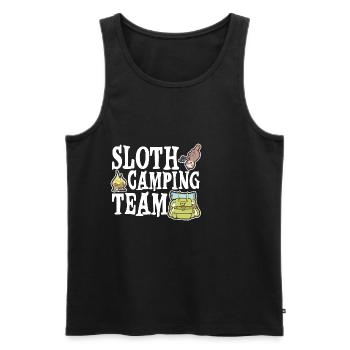 Sloth Camping Team 4 - Männer Premium Bio Tank Top - Schwarz - Vorne - Michal (187cm)