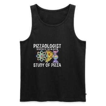 Pizzaologist, To The In-Depth Study Of Pizza 3 - Men's Premium Organic Tank Top - black - Front - AI Model Male 178 light (178cm)