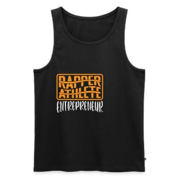 Rapper Athlete Entrepreneur 38 - Männer Premium Bio Tank Top - Schwarz - Vorne - AI Model Male 178 light (178cm)