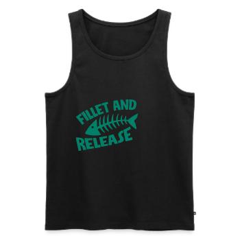 Fillet And Release - Männer Premium Bio Tank Top - Schwarz - Vorne - AI Model Male 178 light (178cm)