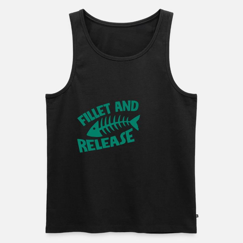Fillet And Release - Männer Premium Bio Tank Top - Schwarz