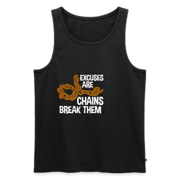 Excuses Are Chains Break Them 2 - Men's Premium Organic Tank Top - black - Front - Michal (187cm)