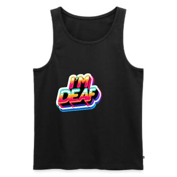 I'm Deaf 45 - Männer Premium Bio Tank Top - Schwarz - Vorne - Michal (187cm)