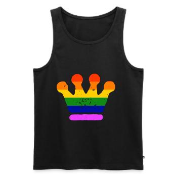 LGBT Gay Pride Crown Crown CSD Rainbow - Débardeur bio Premium Homme - noir - Devant - Michal (187cm)