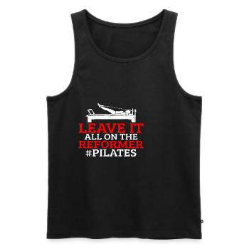 Leave It All On The Reformer #Pilates 7 - Männer Premium Bio Tank Top - Schwarz - Vorne - AI Model Male 178 light (178cm)