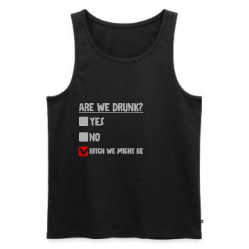 Sommes-nous ivres, oui non nous pourrions être 2 - Débardeur bio Premium Homme - noir - Devant - Michal (187cm)
