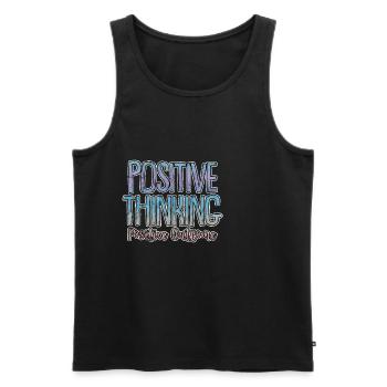 Positive Thinking Positive Outcome 3 - Men's Premium Organic Tank Top - black - Front - AI Model Male 178 light (178cm)