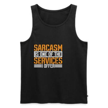 Sarcasm Is One Of The Services I Offer 3 - Männer Premium Bio Tank Top - Schwarz - Vorne - AI Model Male 178 light (178cm)