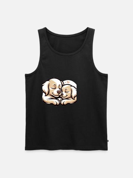 Two Dogs In Love - Men's Premium Organic Tank Top - black