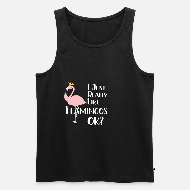 Flamingo Geschenk - Männer Premium Bio Tank Top - Schwarz