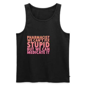Nous ne pouvons pas réparer stupide mais nous pouvons le médicamenter - Débardeur bio Premium Homme - noir - Devant - Michal (187cm)
