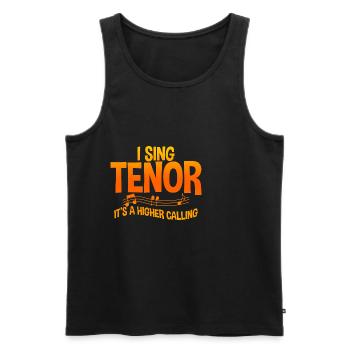 Je chante ténor, c’est une vocation plus haute 2 - Débardeur bio Premium Homme - noir - Devant - AI Model Male 178 light (178cm)