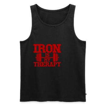 Iron Is My Therapy 5 - Men's Premium Organic Tank Top - black - Front - Michal (187cm)