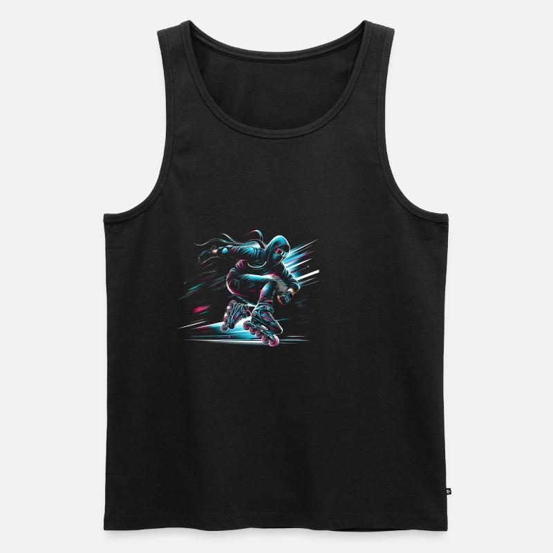Rollerblade Ninja 12 - Männer Premium Bio Tank Top - Schwarz