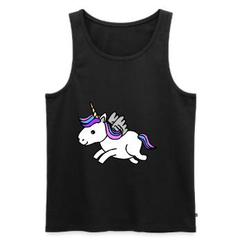 Unicorn Unicorn Mythical Creature Cartoon - Men's Premium Organic Tank Top - black - Front - AI Model Male 178 light (178cm)