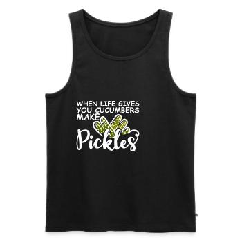 When Life Gives You Cucumbers, Make Pickles 2 - Männer Premium Bio Tank Top - Schwarz - Vorne - Michal (187cm)